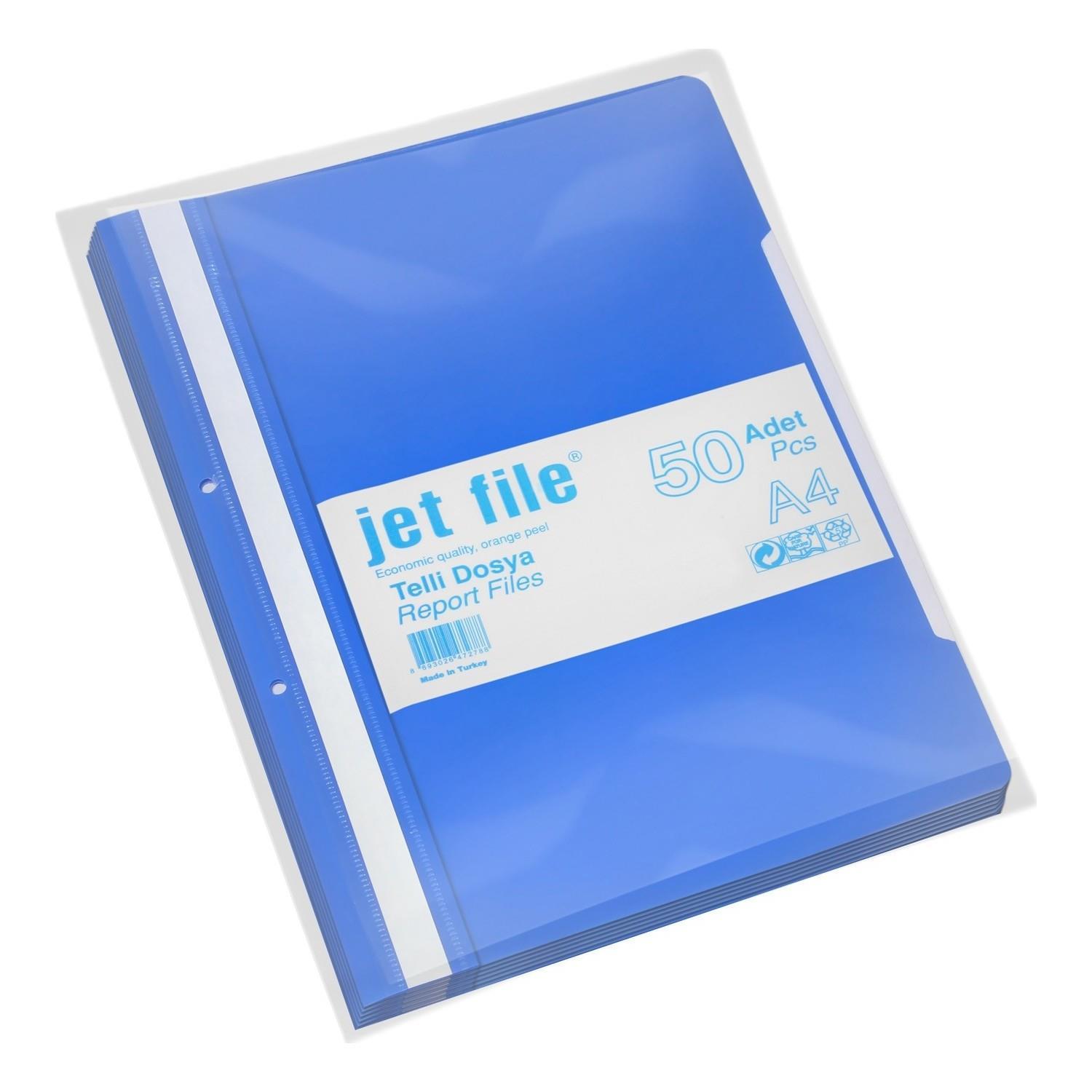 Jet File Telli Dosya 50'li Mavi